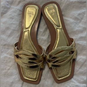 Gold Zara sandals size 39